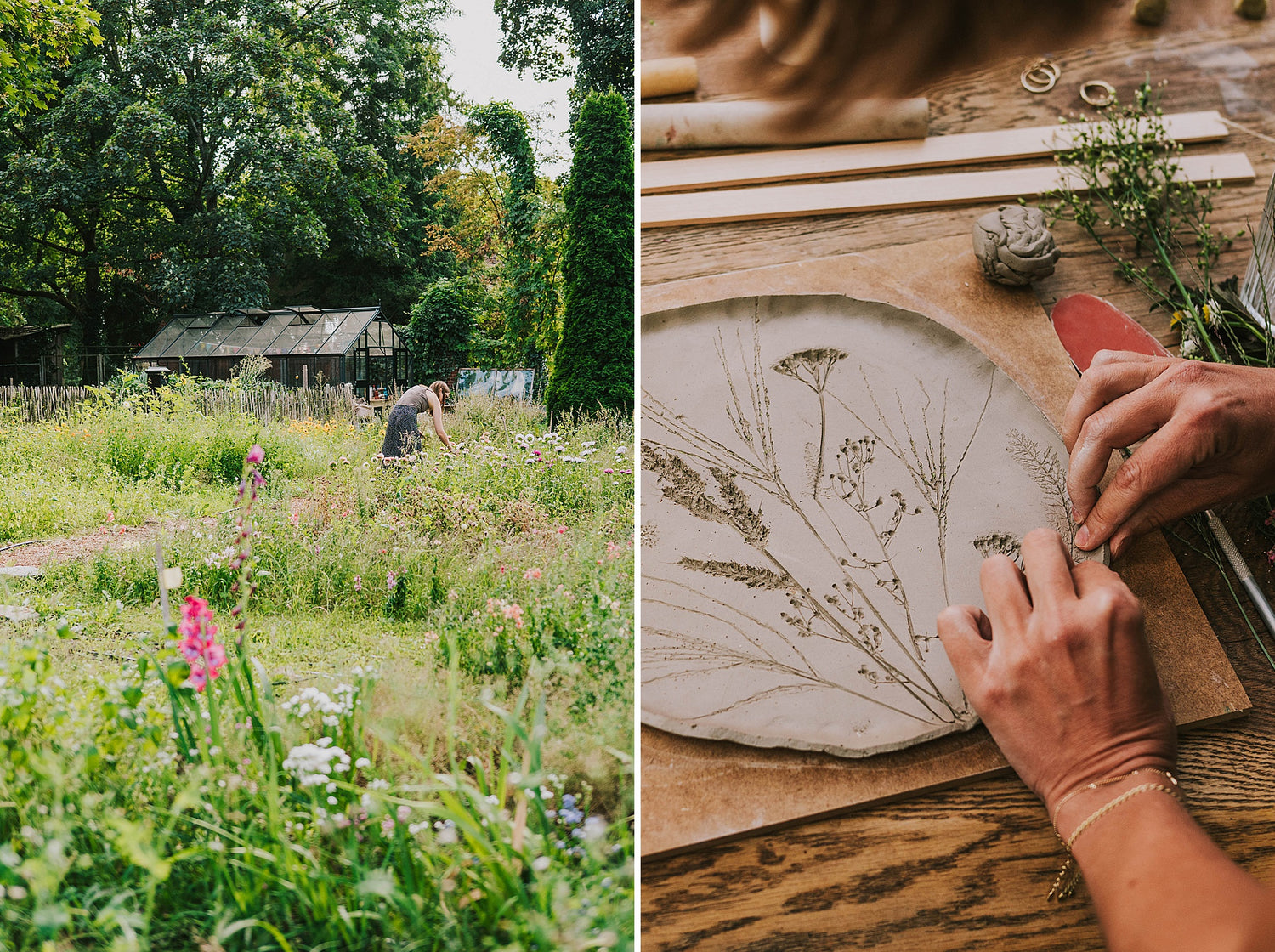 Summer Clay Date - pottery in the garden