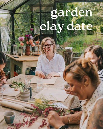 Summer Clay Date - pottery in the garden